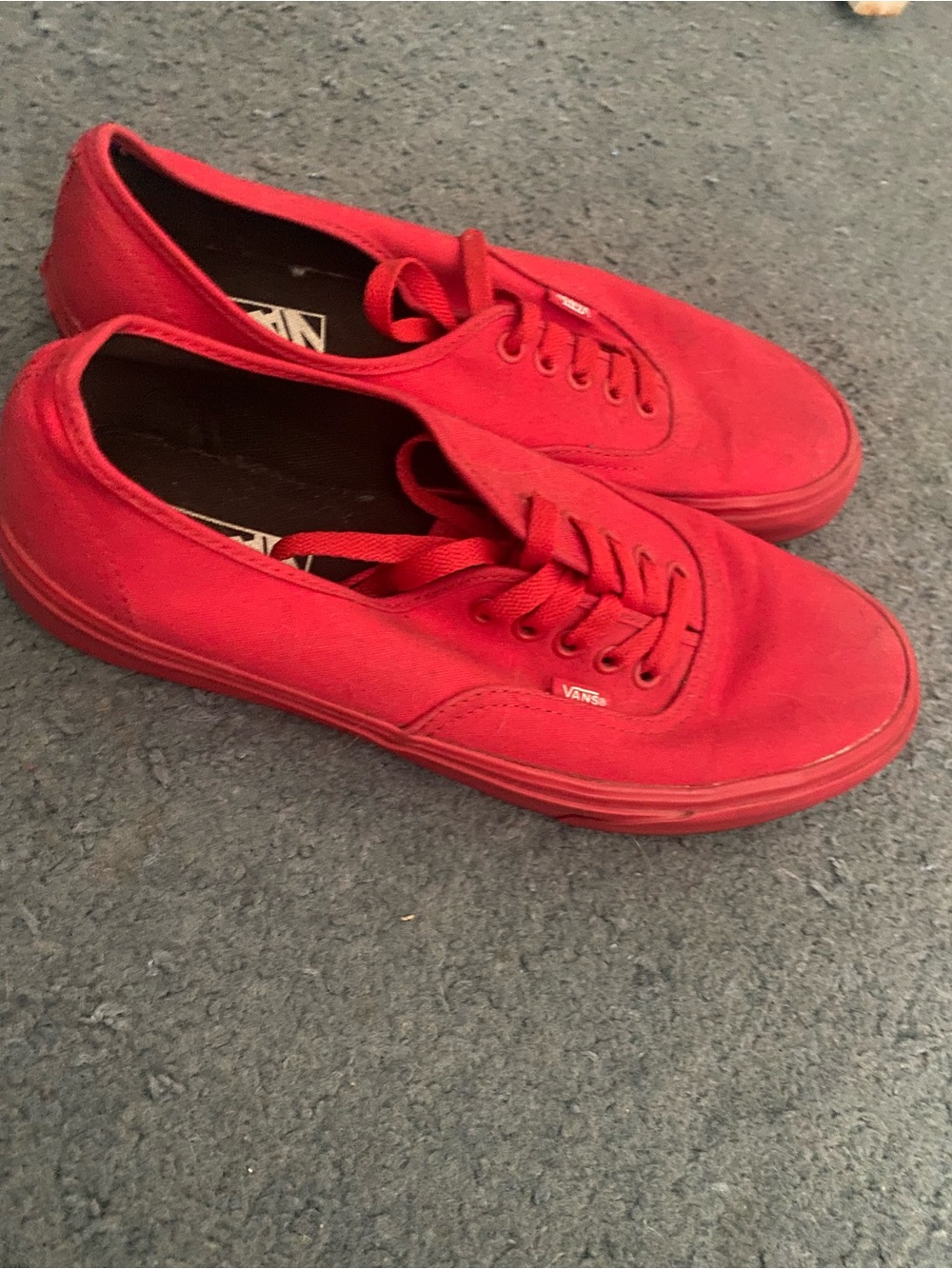 Vans Red Canvas Low-Top Sneakers
